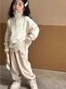 Suéter Niñas Invierno Niños Camiseta de Punto Cuello Alto Estilo Occidental Ropa de Invierno Niños Grandes Engrosado Estilo Occidental Camiseta Base Top con Botones