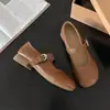 Zapatos Mary Jane de puntera redonda con correa única, boca poco profunda, nuevos, para mujer, hebilla, 2026, zapatos individuales versátiles, suela blanda, primavera, otoño, con estilo retro francés