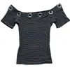 Camiseta de Manga Corta Ajustada Retro Y2K Millennium Hot Girl con Cuello Redondo y Diseño Hueco Perforado Ins Street Fashion Top