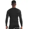 Roupa Fitness Masculina PRO de Secagem Rápida, Manga Longa, Respirável, Absorvente de Suor, Alta Elasticidade, Ajustada, para Corrida, Futebol, Basquete, Esportes