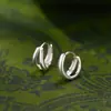 Brincos de Prata S999 de Camada Dupla para Mulheres com Orelhas Furadas Design de Nicho Brincos de Luxo Novo Estilo 2025 C01819