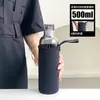 Copo com Escala de Tempo para Uso Doméstico, Garrafa de Vidro de Grande Capacidade, Copo de Água Portátil Minimalista, Vidro de Camada Única Resistente a Altas Temperaturas