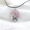 Collar Ovalado Grande de Mariposa Joyería de Cristal Planta Flores Secas Cadena de Suéter de Encaje Colgante de Flor para Mujer Estilo Coreano Fresco