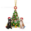 Decoración de Árbol de Navidad Colgante Perro Dekano Er Navidad Acrílico Plano Regalo Infantil Adorno Colgante