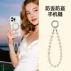 Cadena de Teléfono de Muñeca Corta en Stock, Pulsera Colgante de Cubo de Azúcar de Cristal de Moda y Sencilla, Hecha a Mano de Alta Calidad con Abalorios para Mujer