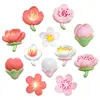 Conjunto de 12 Peças da Série Flores Fofas de Charms para Sapatos Resina DIY Decorações de Acessórios para Sandálias e Chinelos