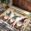 Alfombra Decorativa Navideña, Felpudo de Terciopelo de Cristal, Absorbente de Agua, Felpudo Antideslizante para Baño, Felpudo para Puerta de Entrada