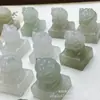 Jade Natural de Tianshan Esculpido em Três Dimensões Leão Animal de Estimação Fofo Carimbo Pequeno Ornamento Pingente Gravação Carimbando Acessório Atacado em Estoque