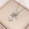 Colar Popular Transfronteiriço Quadrado Cor de Sorvete Colar Luxo Leve Zircônia Microcravejada Temperamento Acessório Simples de Alta Qualidade