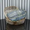 Prato de Frutas Luxuoso de Alta Qualidade para Uso Doméstico, Bandeja Transparente e Elegante de Grande Capacidade para Doces para Mesa de Centro da Sala de Estar Lanches