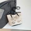 Vacaciones en la Playa Bolso de Playa para Mujer 2025 Nuevo Verano Tejido Bolso de Hombro Gran Capacidad Axila Paja Bolso Tote