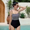 Nuevo traje de baño de una pieza tipo triángulo para mujer, que cubre la barriga, adelgazante, sexy, para pecho pequeño, push up, traje de baño para aguas termales