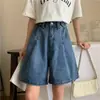 Nuevos Shorts de Mezclilla de Talla Grande para Mujer de Verano, Sueltos, Delgados, de Cintura Alta, Ajustados, Versátiles, Pantalones de Cinco Puntos de Pierna Ancha, Versión Coreana para Estudiantes