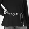 Cadena de cintura de comercio exterior para mujer, cadena corporal metálica de girasol, cinturón, decoración de cintura de vestido elegante ajustable transfronteriza europea y americana