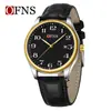 Reloj de Negocios Oufani, Esfera Grande Simple, Reloj de Cuarzo Digital Resistente al Agua 30m, Elegante Reloj de Pareja Luminoso con Calendario Simple