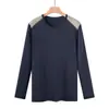 Primavera tecida gola redonda espessada expandida veludo quente aquecimento térmica roupa íntima top feminina meia-idade e idosos blusa de baixo outono idosos roupas masculinas