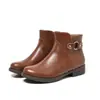 Gran cantidad, buen precio, botines tejidos, punta redonda, tacón grueso, cremallera lateral, hebilla metálica, botines de tacón, alta relación costo-beneficio, zapatos de mujer para otoño e invierno