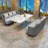 Juego de sofá de un asiento y mesa de centro para recepción de hotel, sala de reuniones de clientes, oficina de ventas, salón de belleza, centro comercial, mueble de sala de exposición, gama alta
