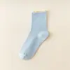 Meias Femininas Estilo Coreano de Cano Médio, Estilo Primavera e Outono, Tendência Estilo Ins Moda Japonesa Protetores de Salto de Renda