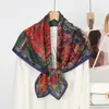 Novo Lenço de Seda Falsa Verão Estilo Coreano Versátil Proteção Solar Lenço Feminino Toque de Luxo Acessório Fita de Seda Lenço Quadrado 90cm
