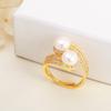 Nicho design ins estilo anel luz de luxo Pérola zircão anel aberto feminino pérola de água doce jóias anel atacado