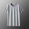 Camiseta de Malla Helada de Manga Corta para Hombre Verano Delgada Color Sólido Cuello Redondo Superior Talla Grande Secado Rápido Sensación de Hielo Transpirable Camiseta Básica