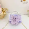 Bolsa para Niña Estilo Coreano Otoño e Invierno con Lazo Camelia Perla Portátil Encaje Encaje Bolsa Cruzada para Guardería