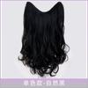 Peluca Kony de Cabello Largo para Mujer, Pieza de Cabello Natural Degradada, Una Pieza Sin Costuras con Mechas Moradas Coloreadas Colgantes de Oreja