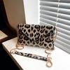 Moda Verão 2026 de Alta Qualidade Versátil Estampa de Leopardo Tendência Casual Pequena Bolsa Quadrada Transversal Transfronteiriça