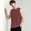 Camiseta Interior Sin Mangas Antibacteriana de Algodón de Seda 7A para Hombre, Camiseta de Tirantes Deportiva, Camiseta Sin Mangas de Seda Helada de Secado Rápido con Sensación Fresca, Camiseta Interior de Fitness de Color Sólido