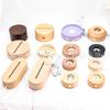Base de lámpara de madera maciza, varias formas redondas y cuadradas, regalo para bodas, textura natural, luz nocturna de madera cultural recargable