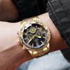 Relógio popular AliExpress comércio exterior vidro com luz azul Relógio masculino falso Três olhos casual liga metálica relógio masculino relógio