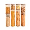Frasco de plástico hermético para alimentos, para el hogar, para almacenar cereales, aperitivos, frutos secos, transparente, a prueba de humedad.