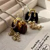 Bolsa de Piedra Ojo de Tigre Obsidiana Diseño de Racimo de Uvas Cadena de Suéter Versátil para Mujeres Versátil