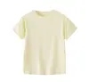 Camisetas de Manga Corta de Verano para Niños y Niñas, Tops Elegantes de Manga Media Tendencia Estilo Coreano Color Sólido Venta al por Mayor y Dropshipping