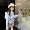 Roupas de verão com proteção solar dopamina para meninas, roupas de verão com mangas compridas para ar condicionado para bebês meninas, saída de praia fina para crianças