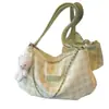 Bolso de Hombro Único para Axila de Estilo Nuevo Verano 2025 con Diseño Rayado, Bolso Tote de Gran Capacidad, Bolso de Mano a Cuadros de Moda Tendencia