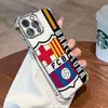 Capa Protetora Anti-Queda de Clube de Futebol para iPhone 18 Promax Capa de Celular Apple 13 Pm Moldura Galvanizada Capa Macia