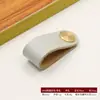 Manija de Cuero de Cobre Puro para Puerta de Mueble Gabinete Manija de Cajón de Armario Moderna Nórdica Manija Pequeña de Latón con Cuero de un Solo Agujero
