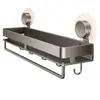Estante de ventosa para baño, estante de almacenamiento sin taladro para lavabo e artículos de tocador, uso doméstico