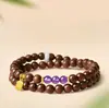 Pulsera de Cristal de Sándalo Dorado y Jade Hetian para Hombres y Mujeres Pulsera de Cuentas de la Suerte Cuentas Budistas de Madera de Sándalo Rosario