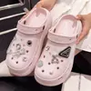 Nuevo accesorio para zapatos DIY de verano, zuecos antideslizantes de suela gruesa de EVA para mujer, duraderos, que aumentan la altura, sandalias cerradas versátiles para el hogar