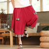 2025 Comercio Exterior Verano Retro Nuevo Pantalones de Pierna Ancha de Algodón y Lino para Hombre Amazon Chino Casual Étnico Pantalones Cruzados