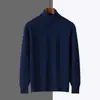 Suéter de malha masculino de gola alta para outono e inverno, importado, tricô casual tamanho grande, suéter pullover liso, espessado