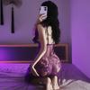 Lencería Sexy Talla Grande Noche Dorada Encaje Transparente Camisón Tentación Provocativa Libre de Abstinencia QQNY Femenino