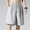 Shorts masculinos de verão estilo coreano tamanho grande, soltinhos, de seda gelada fina, para esportes de basquete e uso casual