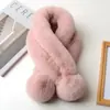 Bufanda de Lana de Conejo Perezoso Imitación Bufanda con Cuello de Lana Bufanda para Mujer Otoño e Invierno Cálida Estilo Coreano Versátil Bufanda de Felpa Engrosada de Tres Tubos Bufanda