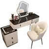 Nova penteadeira de luxo estilo nórdico para o quarto, armário de gavetas inteligente multifuncional minimalista moderno com mesa de maquiagem integrada