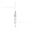 Lámpara de araña colgante de cristal con cuentas octogonales de color exótico AB Luna Sol de lujo retro adornos navideños de cristal