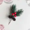 Pinhas Artificiais de Natal Transfronteiriças, Frutas Vermelhas, Enfeites de Pinha, Acessórios para Guirlanda DIY de Decoração de Natal, Decoração de Casa para Festas
